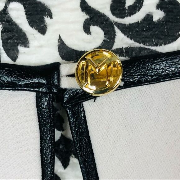 Marie Oliver Margaret Shift Dress Faux Leather Trim Long Sleeves Cement S - Picture 7 of 10